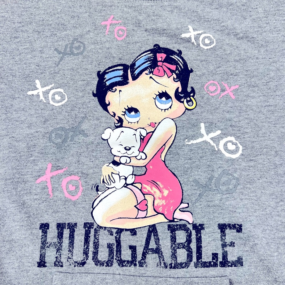 Betty Boop sweatshirt women’s small, lightweight short sleeve with front pocket - Picture 4 of 11